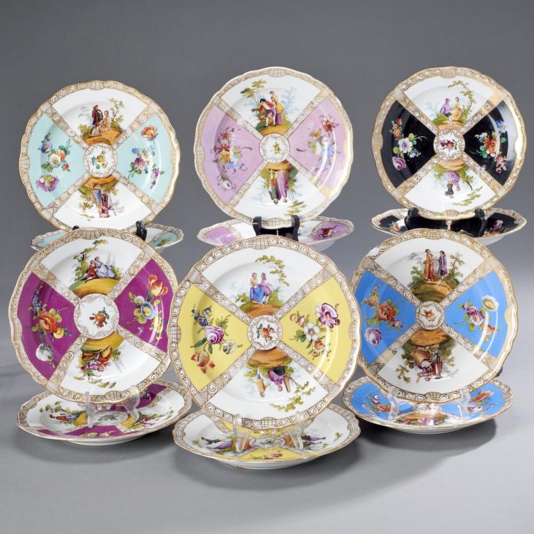 Group Of 12 Meissen Quatrefoil Dessert Plates (1 of 4)