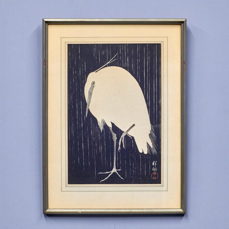 Ohara Koson 'Heron on a Rainy Night' (1 of 3)