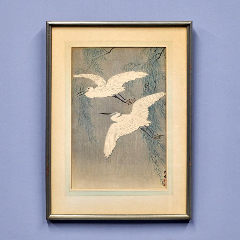 Ohara Koson 'White Herons and Willow' (1 of 3)