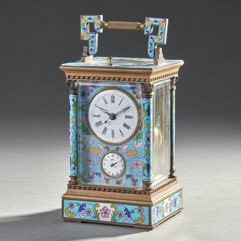 French Cloisonne Carriage Clock With Key Auction