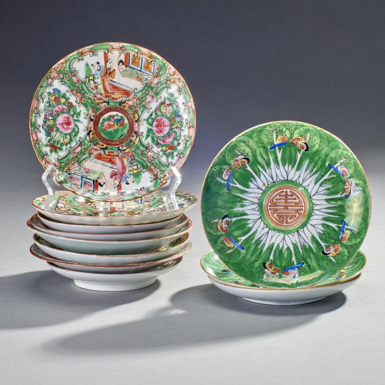 Lot of 11 Assorted Chinese Export Saucers (1 of 2)