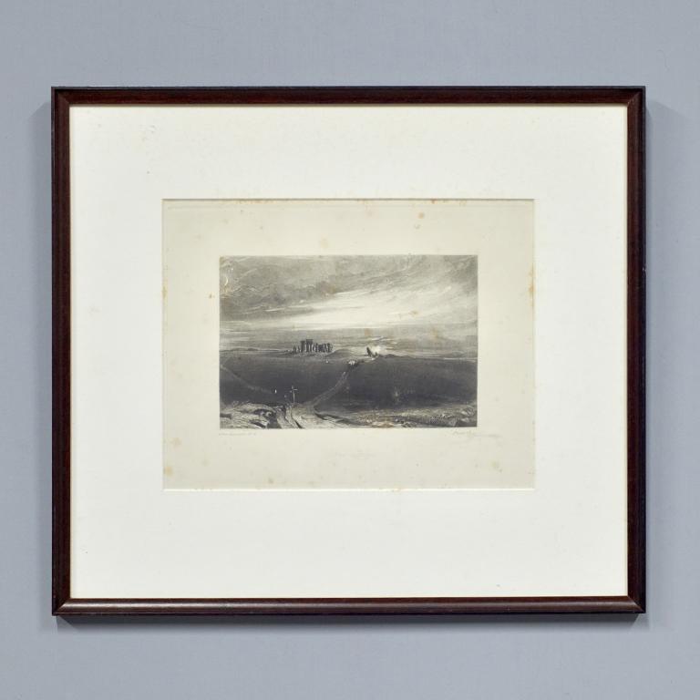 John Constable and David Lucas, Stone Henge: "Stone Henge" mezzotint by John Constable (1776 - 1837) and engraved by David Lucas (1802 - 1881 from the 'English Landscape Scenery' portfolio, presented on cream wove paper from the Bohn edition of