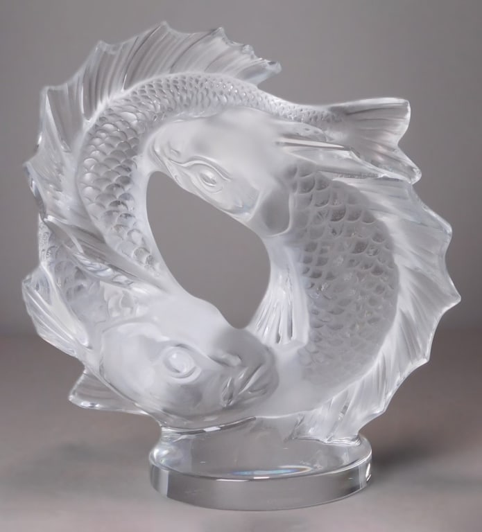 Lalique Double Fish Glass Sculpture (1 of 4)