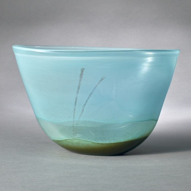 Henry Dean Art Glass Bowl: Henry Dean Art Glass Bowl Measures: 8" x 13" x 7 3/4"