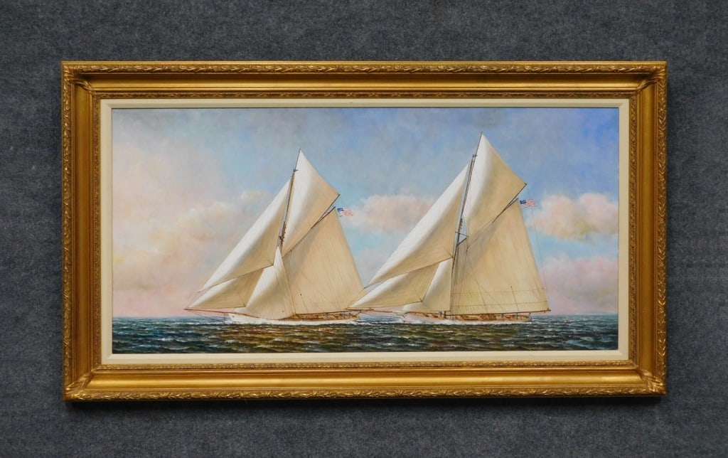 D. Tayler Oil on Canvas Yachts Racing (1 of 4)