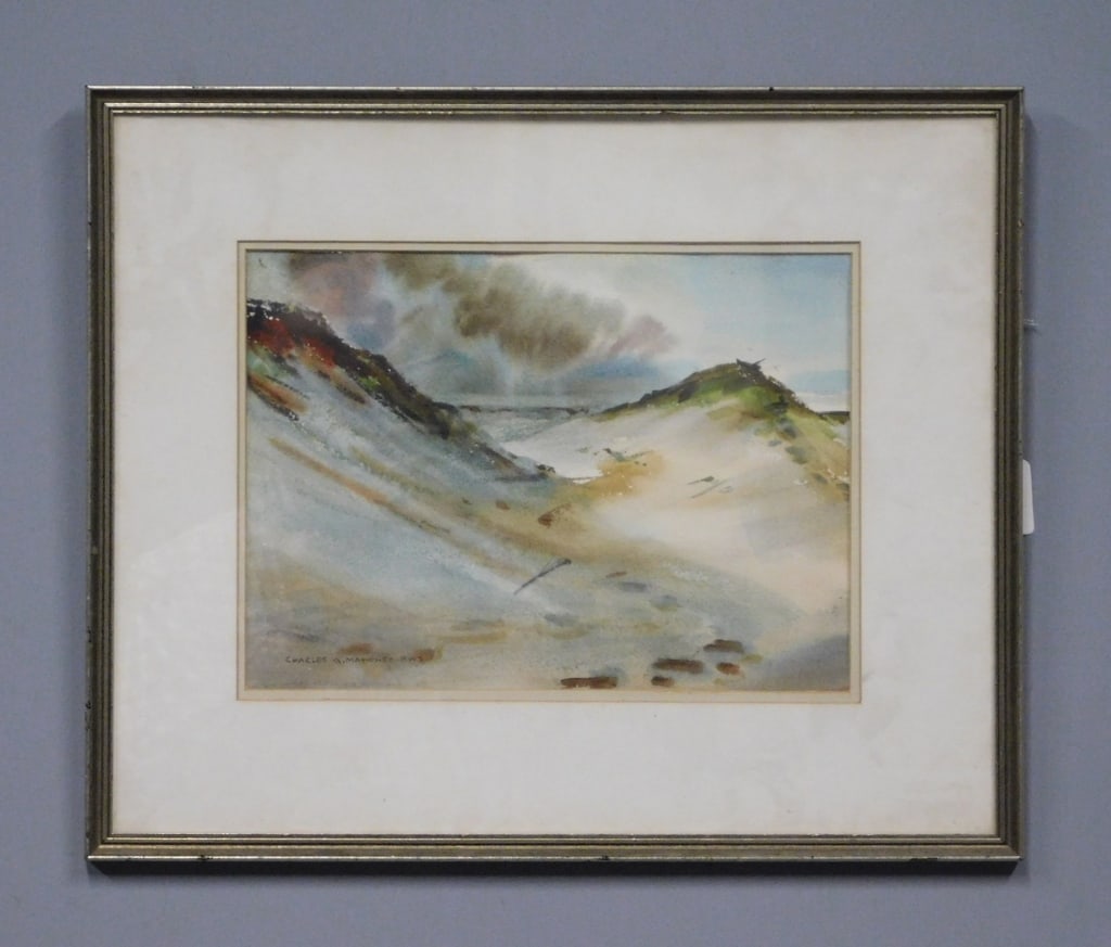Charles A. Mahoney Watercolor 'Sand Dunes' 1968 (1 of 4)