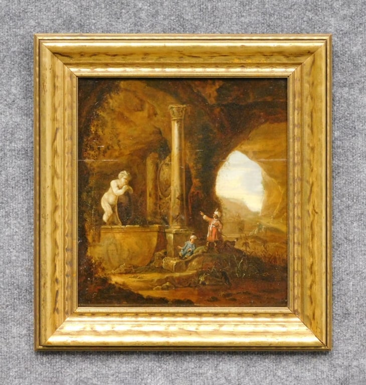 Old Master Oil on Panel Grotto Scene (1 of 3)
