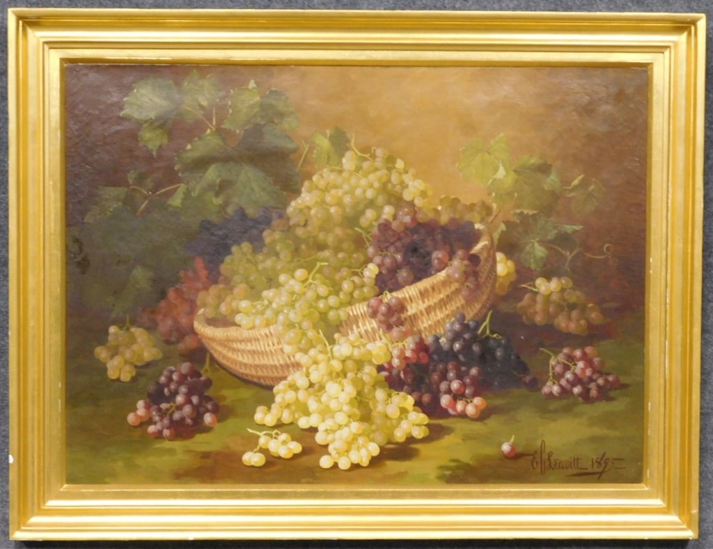 E. C. Leavitt Oil on Canvas Still Life 1895 (1 of 3)