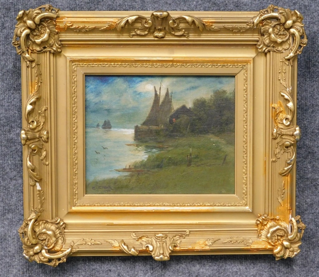 C. Clark Oil on Canvas Seascape (1 of 4)