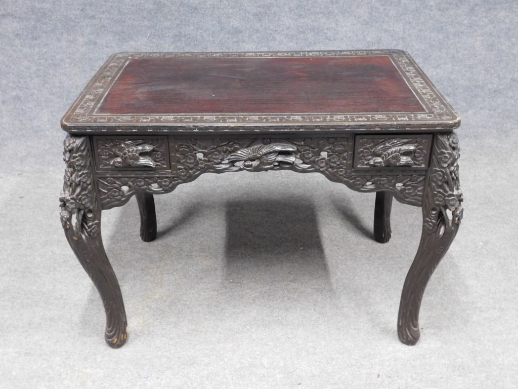 Carved Rosewood Anglo-Sino Partners Desk (1 of 5)