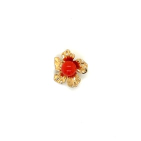 14k Gold Coral Flower Pendant