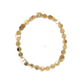 14k Gold Disc Bracelet