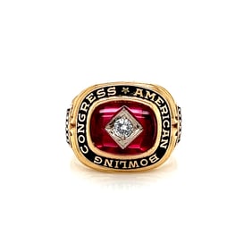 10k Gold American Bowling Congress 300 Perfect Score Ring