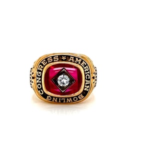 10k Gold American Bowling Congress 300 Perfect Score Ring