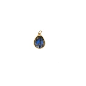 14k Gold Labradorite Charm