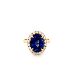 18k Gold Sapphire & Diamond Ring