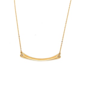 18k Gold Diamond Bar Necklace