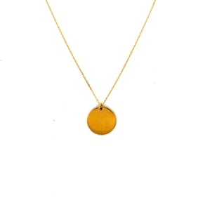 14k Gold Disc Pendant Necklace