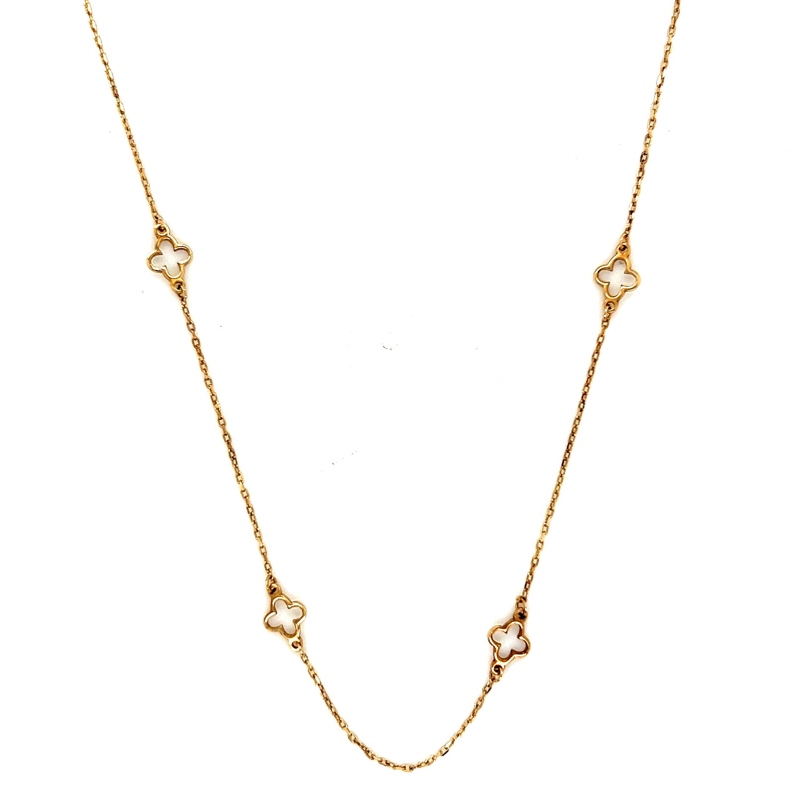 14k Gold Quatrefoil Station Necklace (1 of 4)