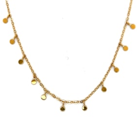 14k Gold Dangle Discs Necklace
