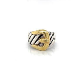 David Yurman 18k Gold and Sterling Silver Buckle Ring