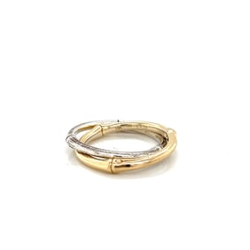John Hardy 18k Gold and Sterling Silver Bamboo Ring