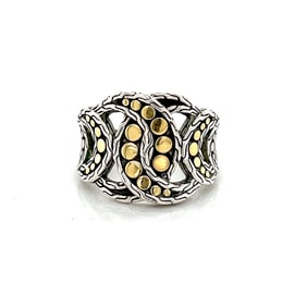 John Hardy 18k Gold and Sterling Silver Dot Bonded Ring