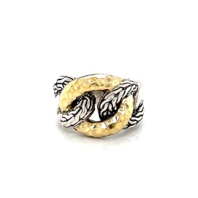 John Hardy 18k Gold and Sterling Silver Belmont Curb Ring