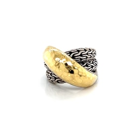 John Hardy 18k Gold and Sterling Silver Palu Crossover Ring