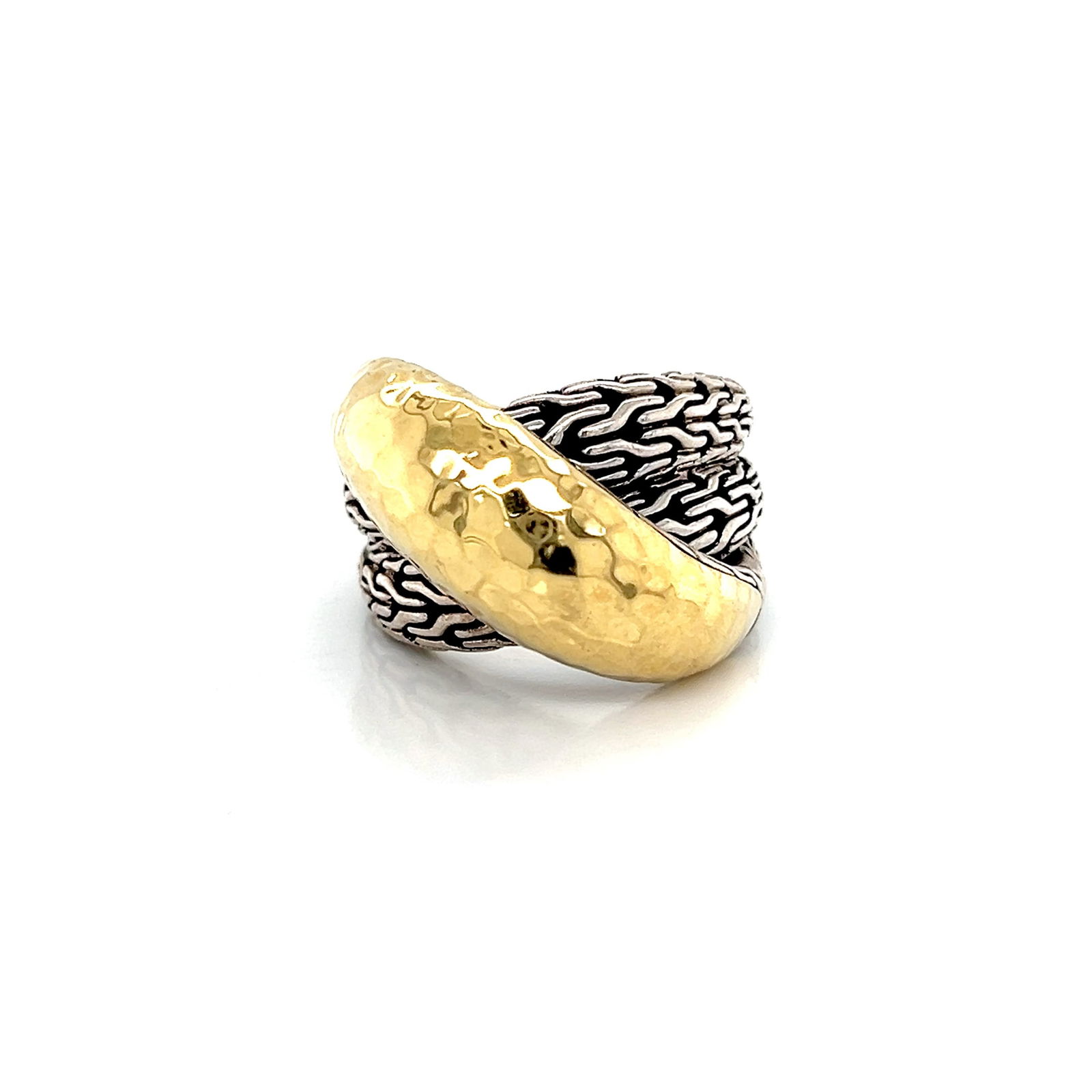 John Hardy 18k Gold and Sterling Silver Palu Crossover Ring (1 of 6)