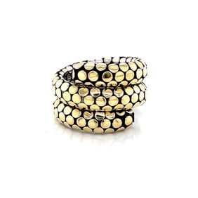 John Hardy 18k Gold and Sterling Silver Dot Coil Ring