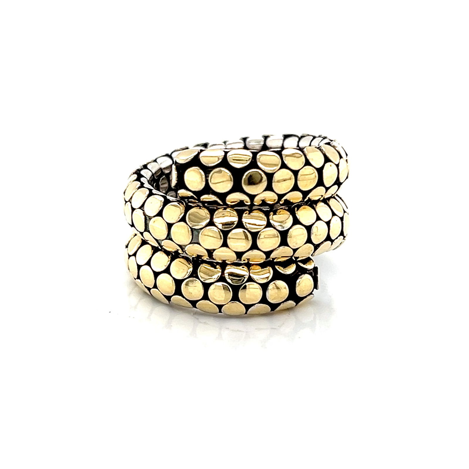 John Hardy 18k Gold and Sterling Silver Dot Coil Ring (1 of 5)