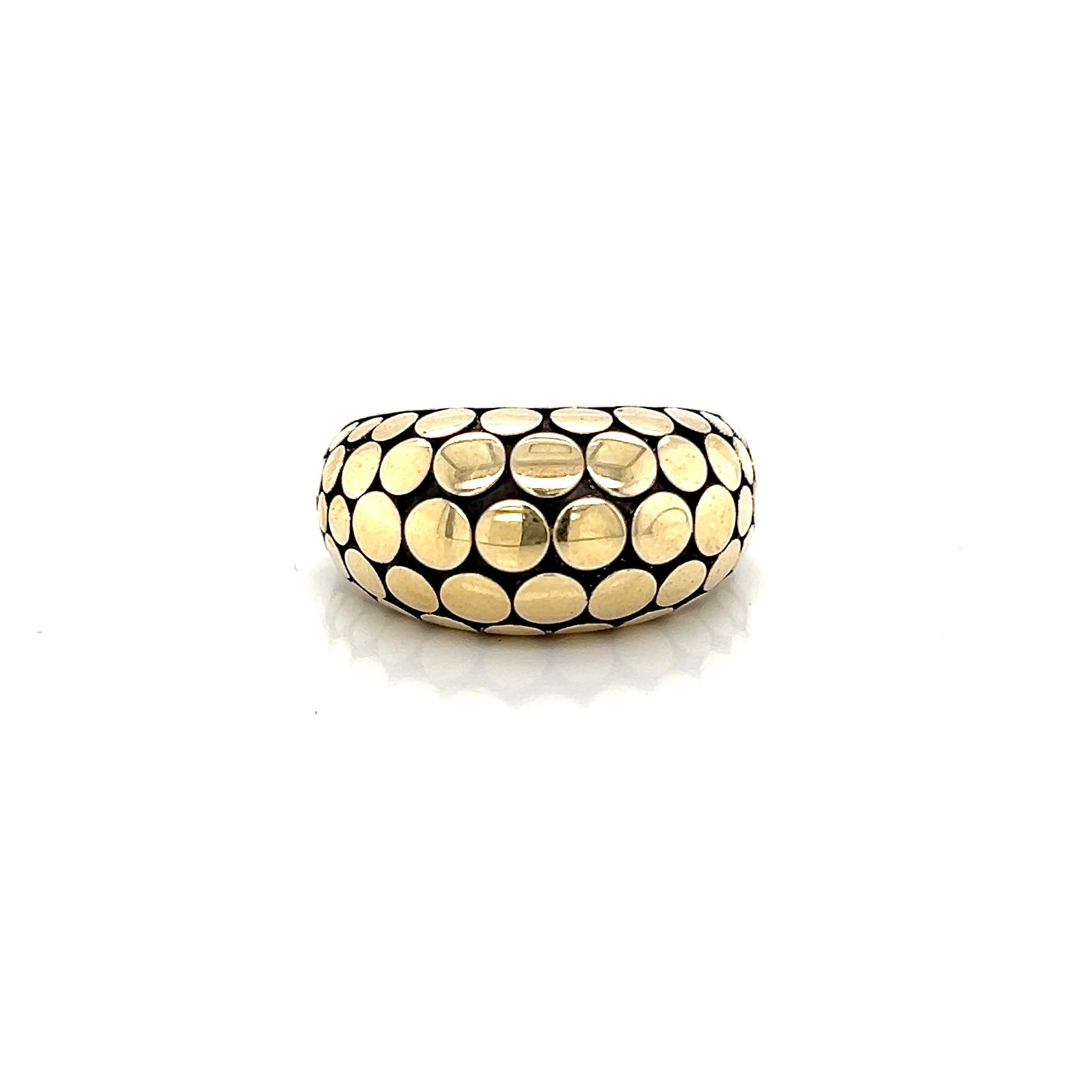 John Hardy 18k Gold and Sterling Silver Dot Dome Ring (1 of 4)