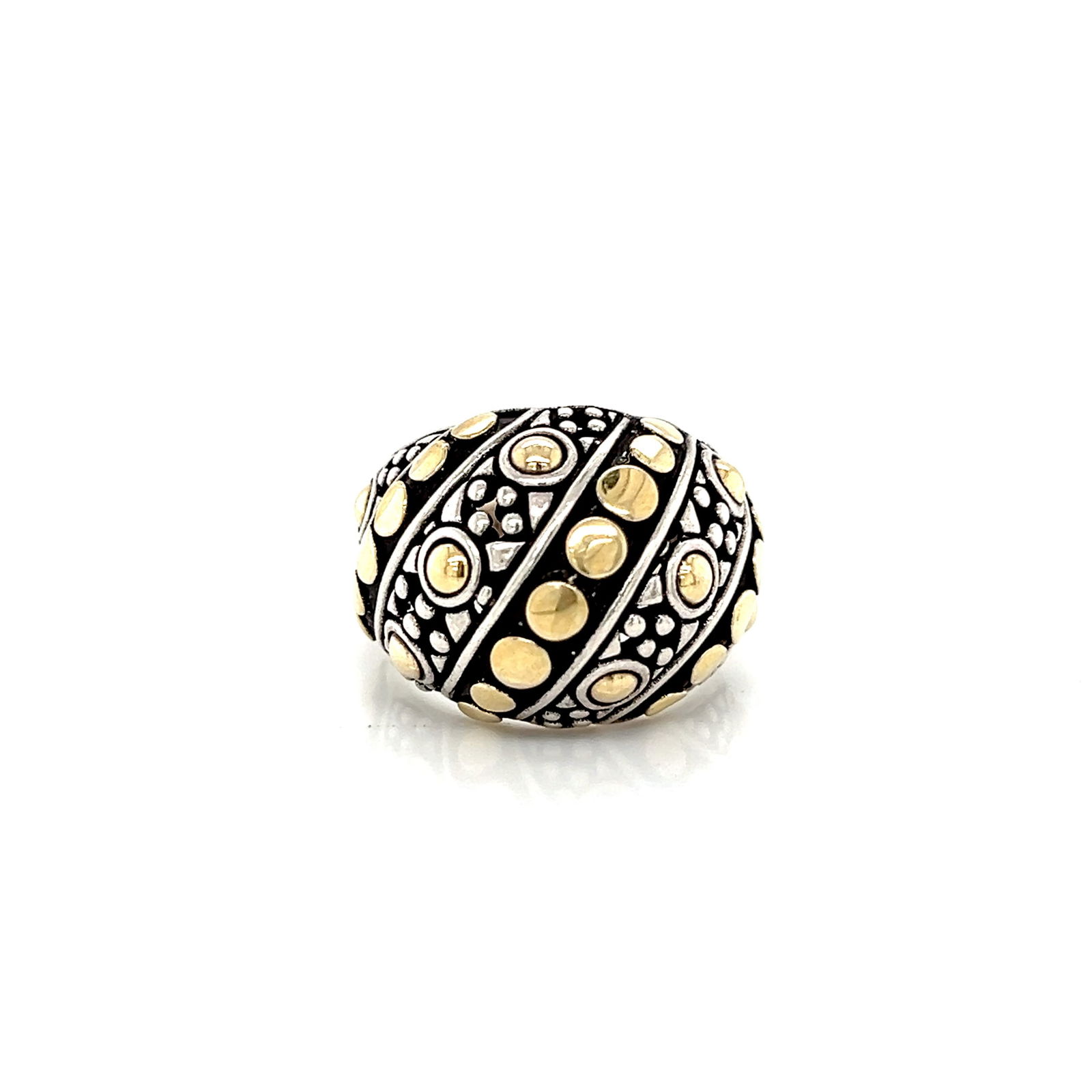 John Hardy 18k Gold and Sterling Silver Jaisalmer Dome Ring (1 of 6)