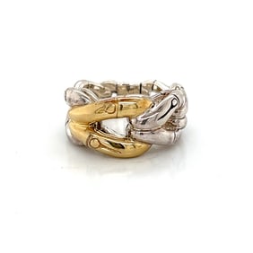 John Hardy 18k Gold and Sterling Silver 4 Bamboos Ring