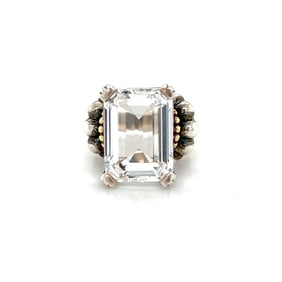 Lagos Caviar Sterling Silver & 18k Topaz Ring