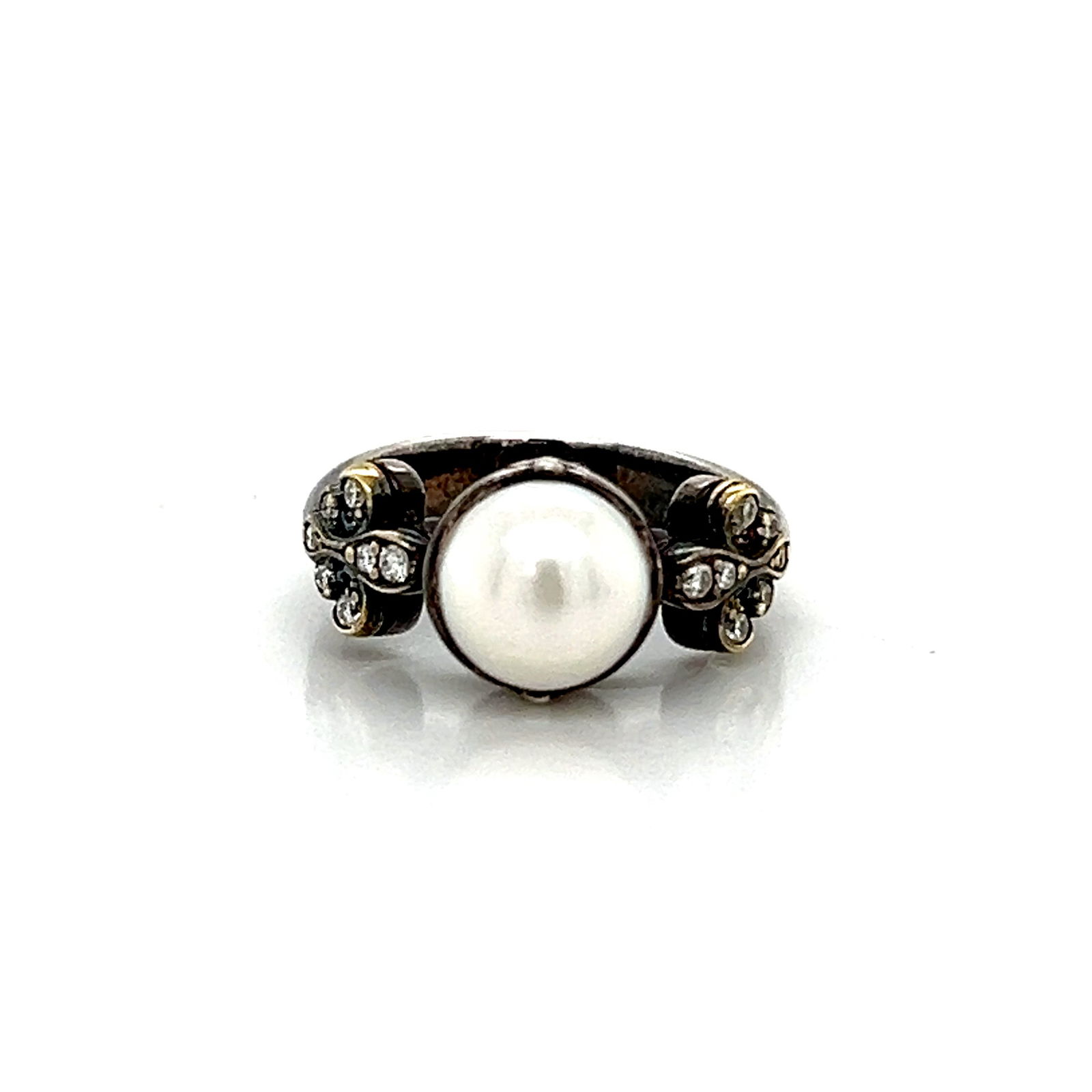 Lagos Caviar Sterling Silver & 18k Pearl Ring (1 of 6)