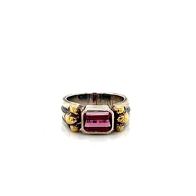 Lagos Caviar Sterling Silver 18k Gold Ring