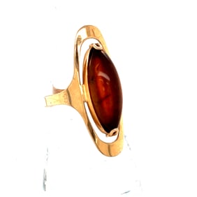 14k Gold Amber Ring