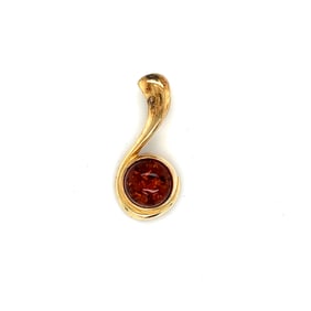 14k Gold Amber Pendant
