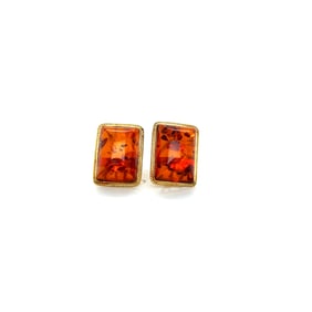 14k Gold Amber Earrings