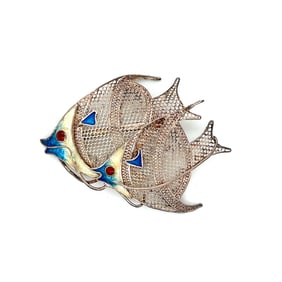 2 Sterling Silver Fish Brooches