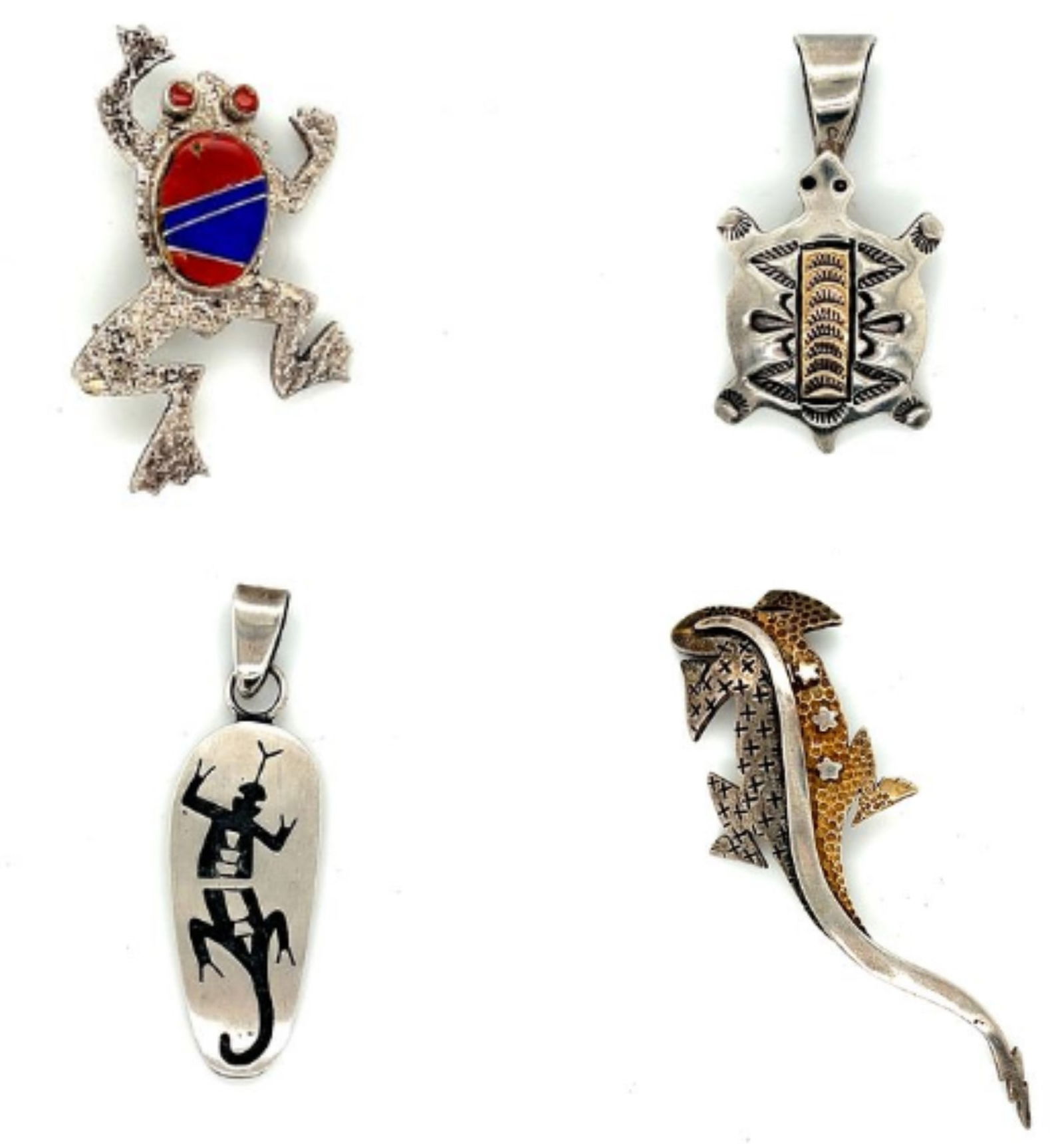 Lot of Sterling Silver Frog, Turtle, Lizard Jewelry (1 of 15)