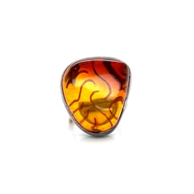 Sterling Silver Amber Ring