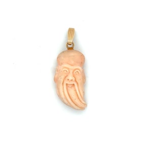14k Carved Coral Pendant