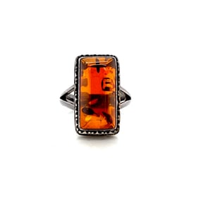 Sterling Silver Ring with Baltic Amber