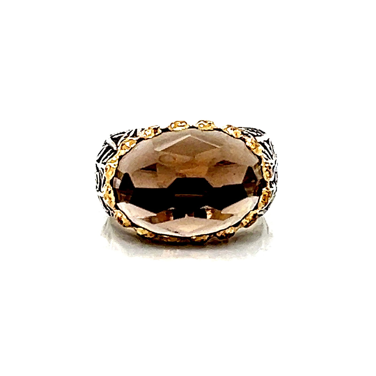14k Gold and Silver Ring with Large Gemstone (1 of 5)