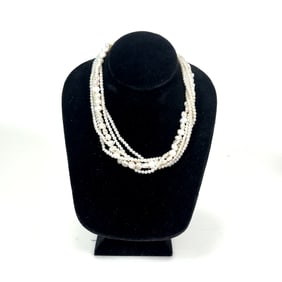 Rice Pearl Multi-Strand Necklace