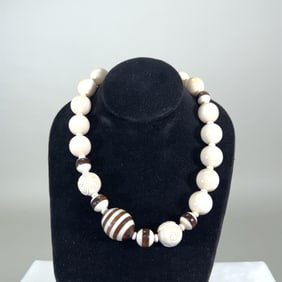 Bone & Wood Carved Necklace
