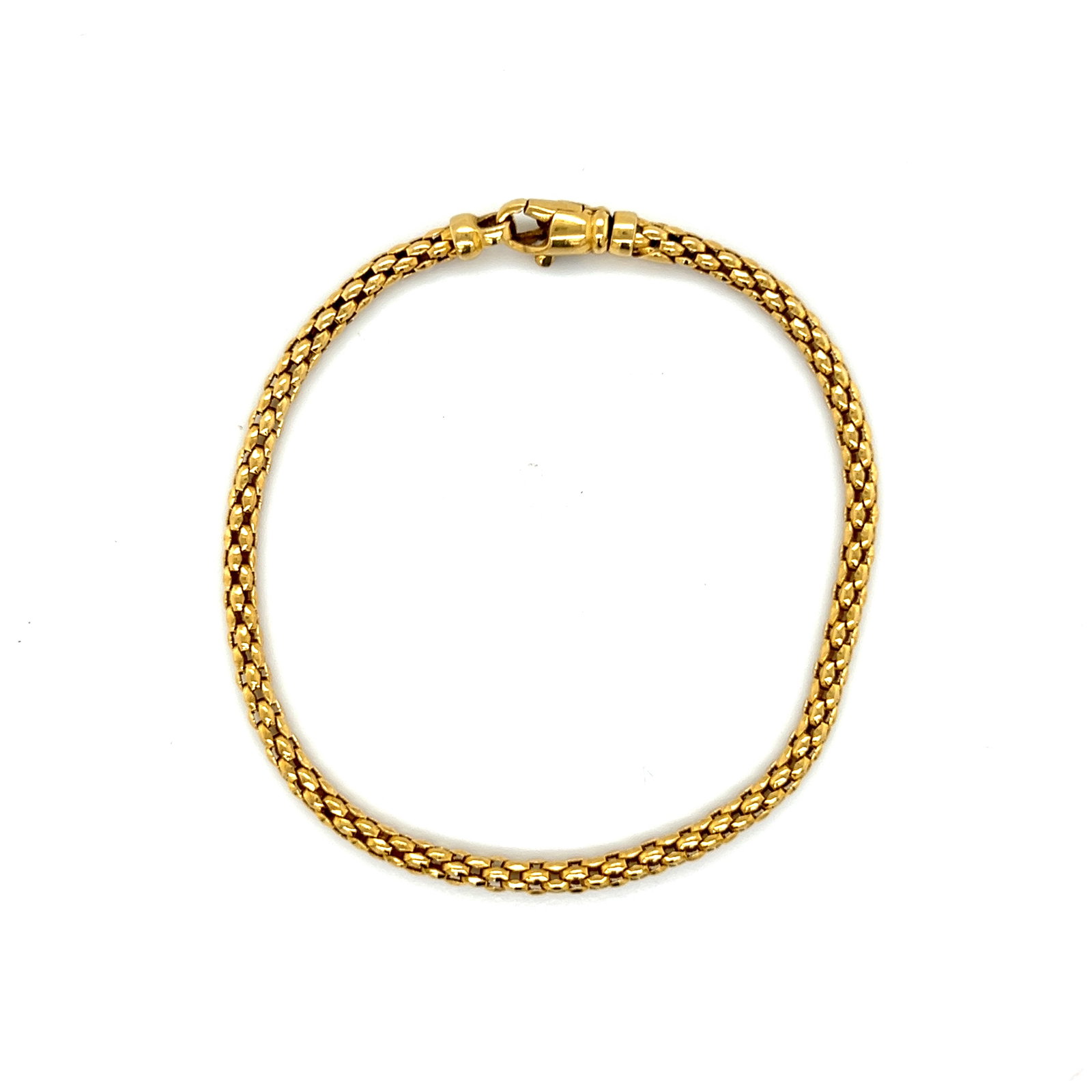 Fope 18k Yellow Gold Chain Bracelet: Fope 18k yellow gold chain bracelet Weight: 7.7g Length: 7.7 inch Width: 2.7mm